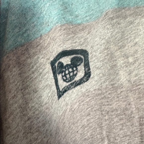 Disney Parks Gray and Blue Mickey Surf Wave Long Sleeve Henley - Picture 2 of 9